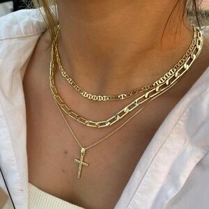 Handmade Stackable Layering Layered Gold Necklaces For Women